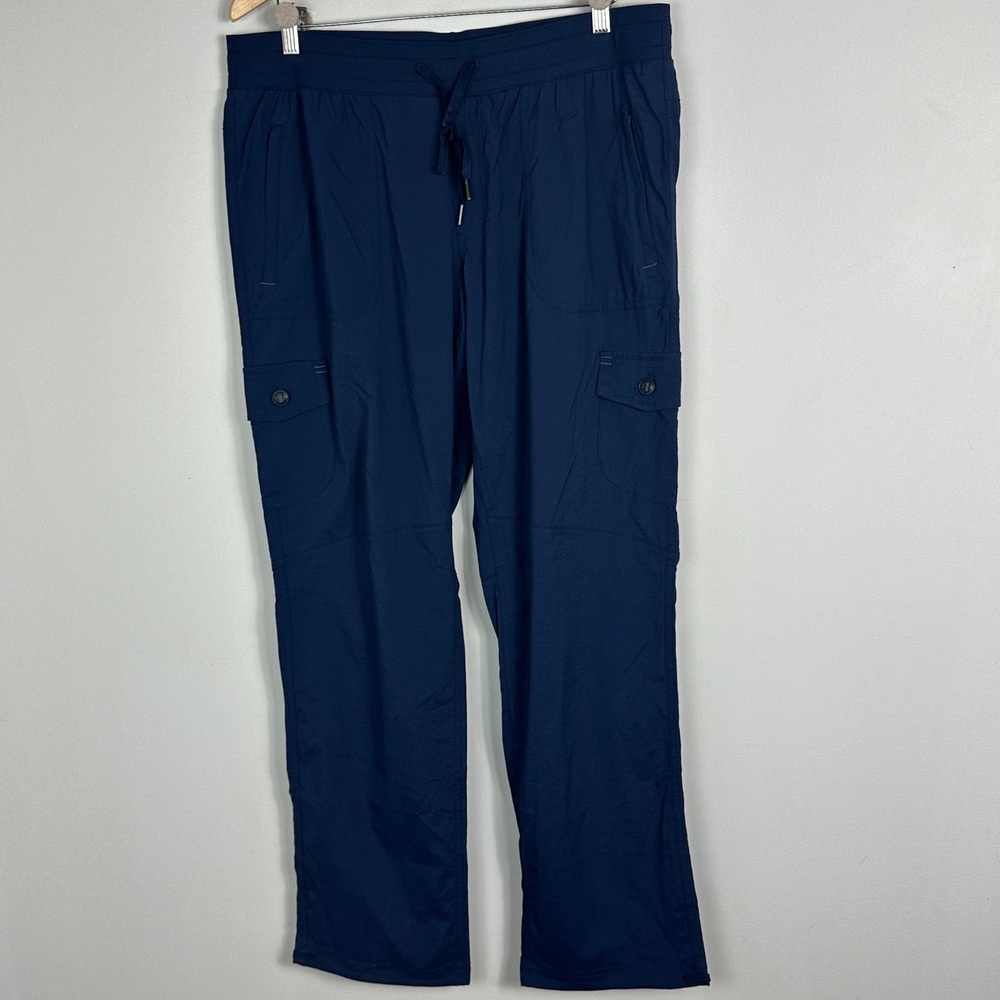 LL Bean Vista Camp Straight Leg Pants Navy Blue Womens Size Large Style 292741